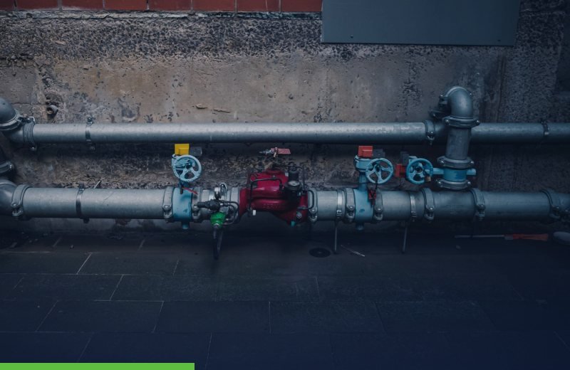 Industrial water pipes and valves